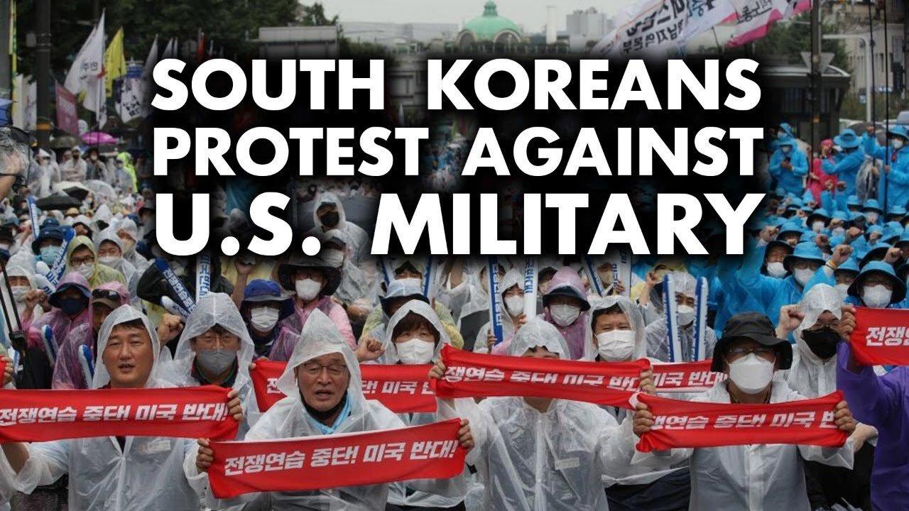 South Koreans Protest United States' Military Drills Simulating War With North Korea