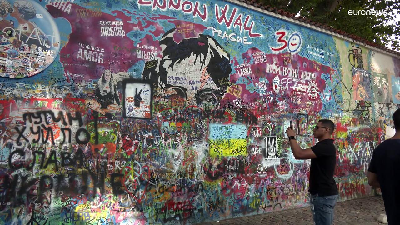 Prague’s Lennon wall is completely repainted in just one day