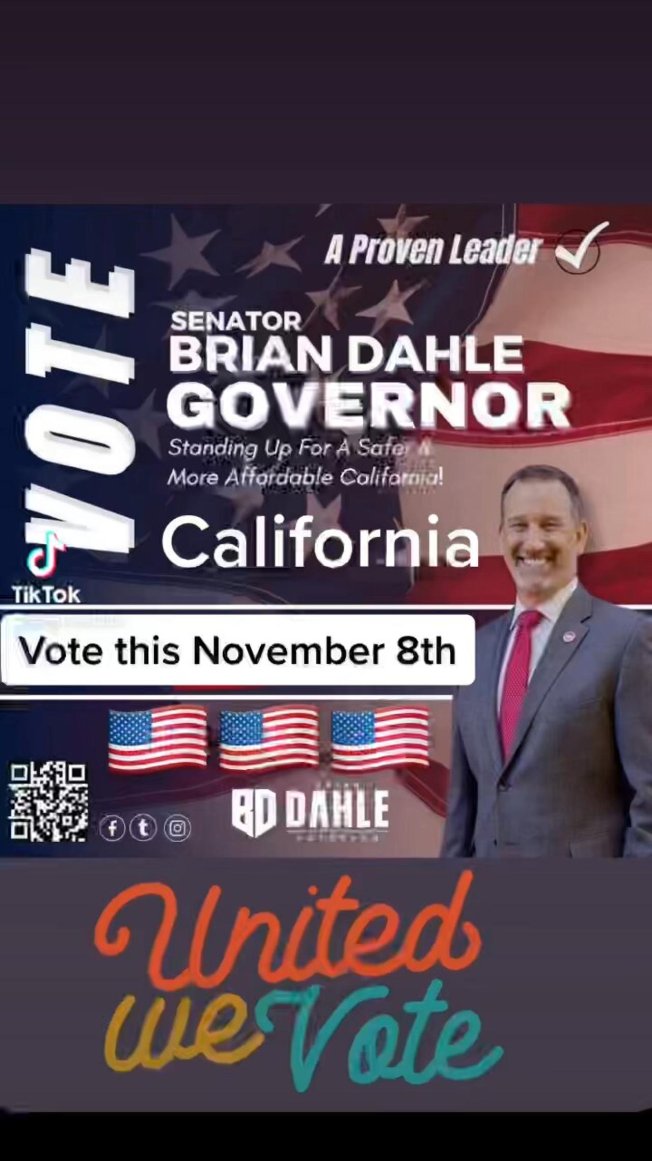 Brian Dahle is running against Governor Gavin Newsom