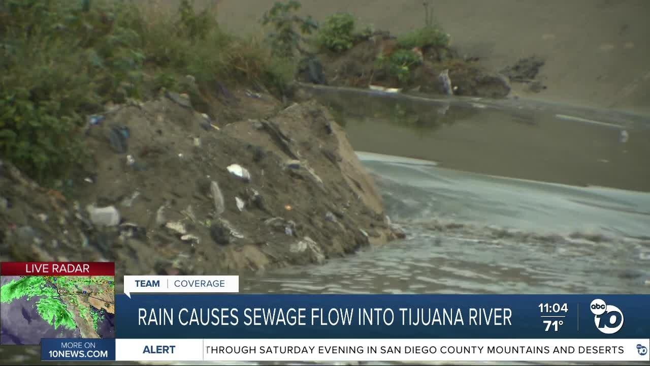 Heavy rain brings sewage to flow into Tijuana River