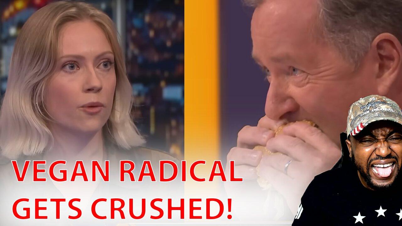 Piers Morgan Destroys Radical Vegan Activist Then Celebrates By Eating Big Mac In Her Face