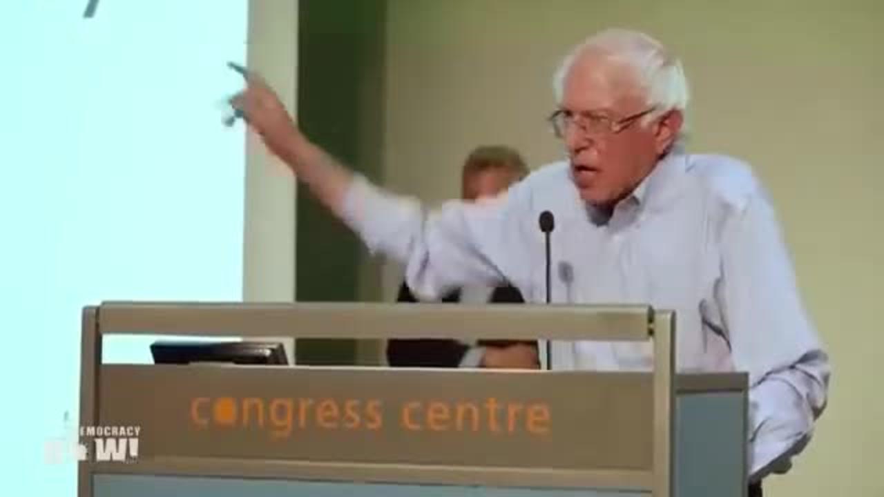 Bernie the American Left Speaking at a rally of striking British rail workers.
