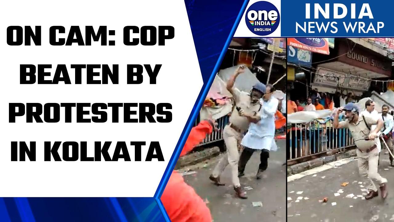 BJP Nabanna Abhijan: Protest march in Kolkata turns violent, protesters beat cop |Oneindia News*News