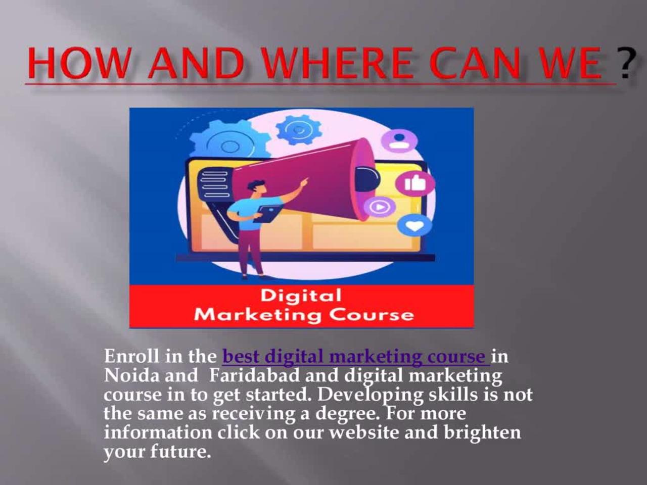 Online digital Marketing Institute Near Me faridabad And Ghaziabad.