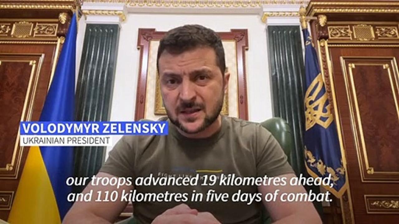 Ukraine's Zelensky says army reclaims 400 settlements in Kharkiv region