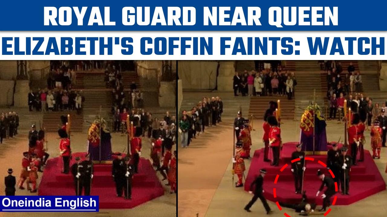 Royal guard collapses next to Queen's coffin during her lying-in-state | Oneindia News*International
