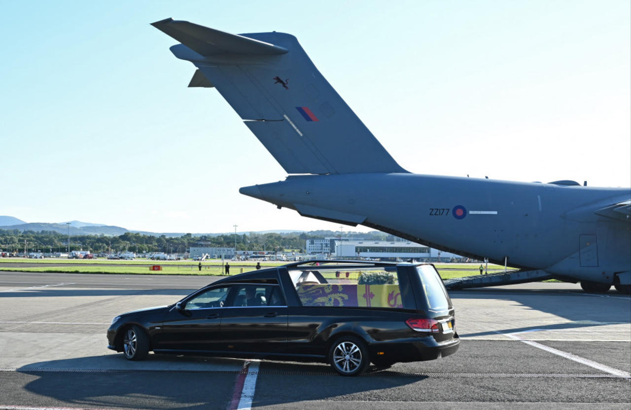 Flight taking Queen Elizabeth's coffin from Edinburgh to London is 'most tracked in history'
