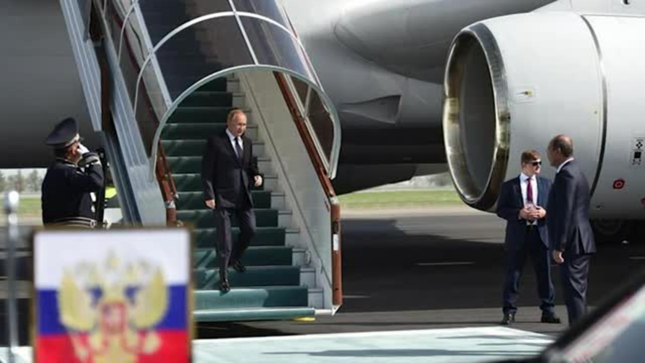 Russian President Vladimir Putin arrives in Uzbekistan for the SCO leaders' summit