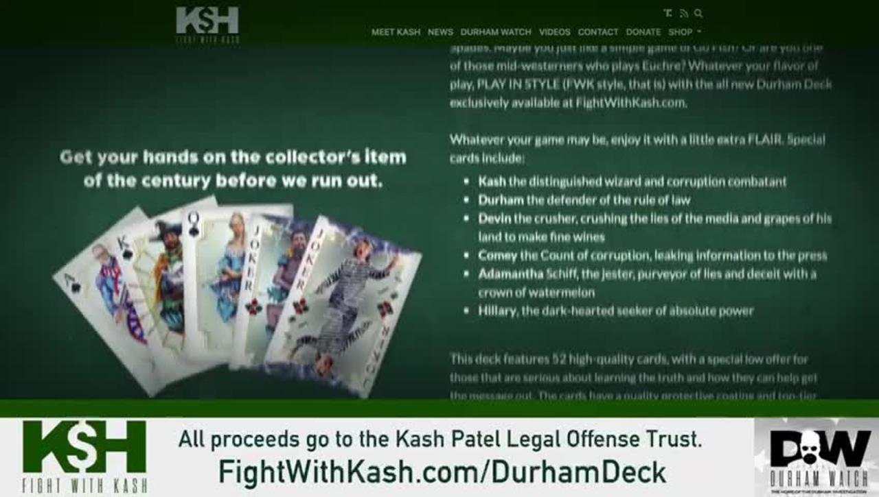 Kash Patel has a new Durham deck of cards 🔥