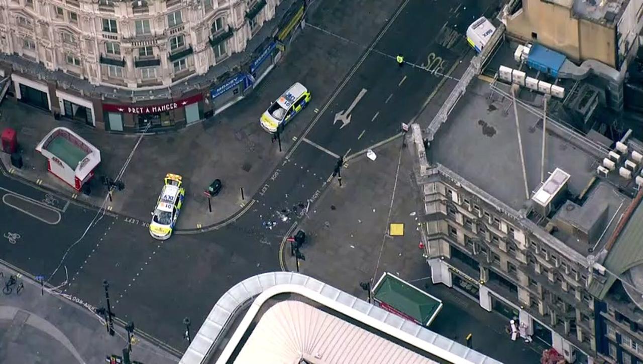 Two police officers stabbed in central London