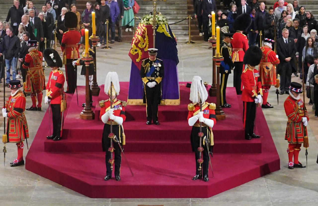 King Charles and siblings hold vigil over Queen Elizabeth's coffin in Westminster Hall