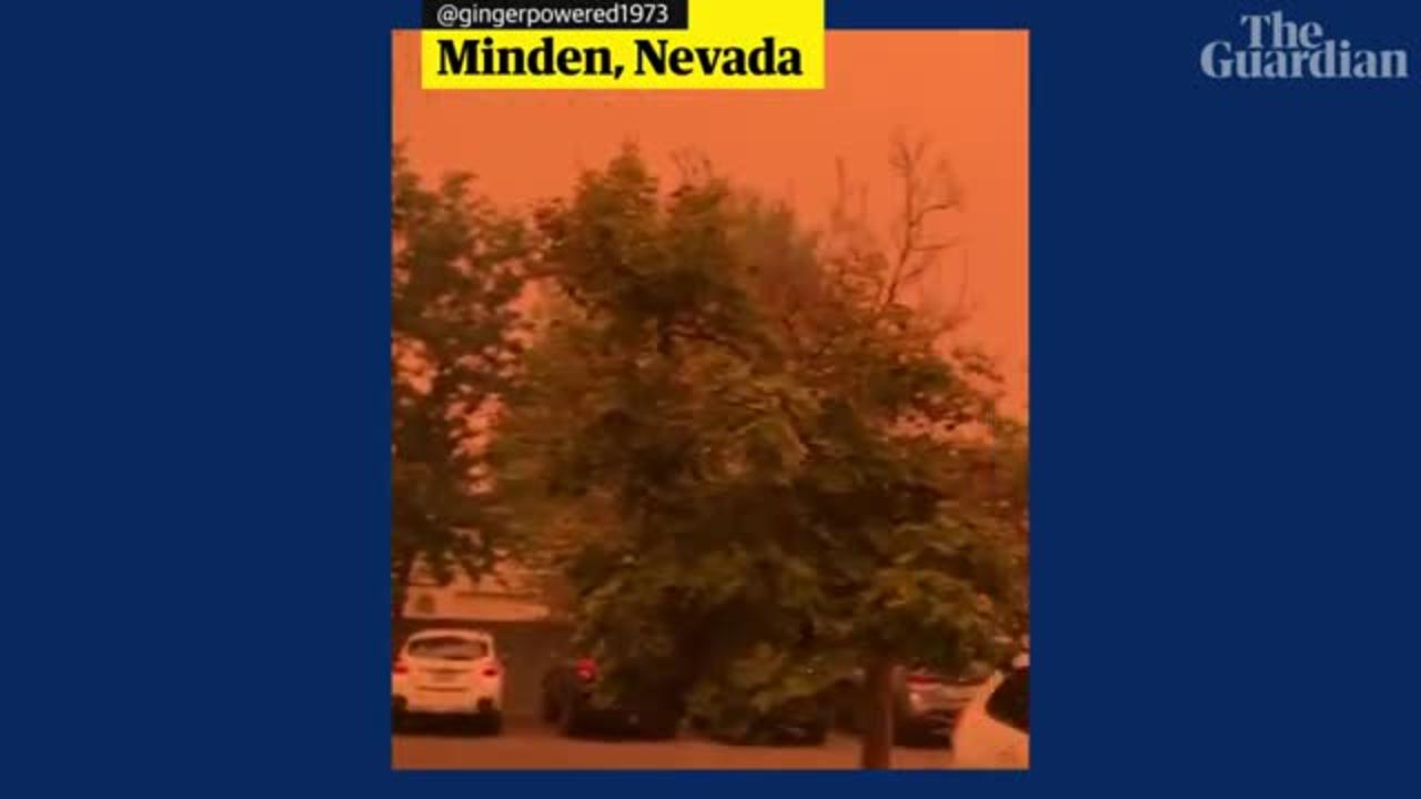 Caldor fire turns sky red in California and Nevada