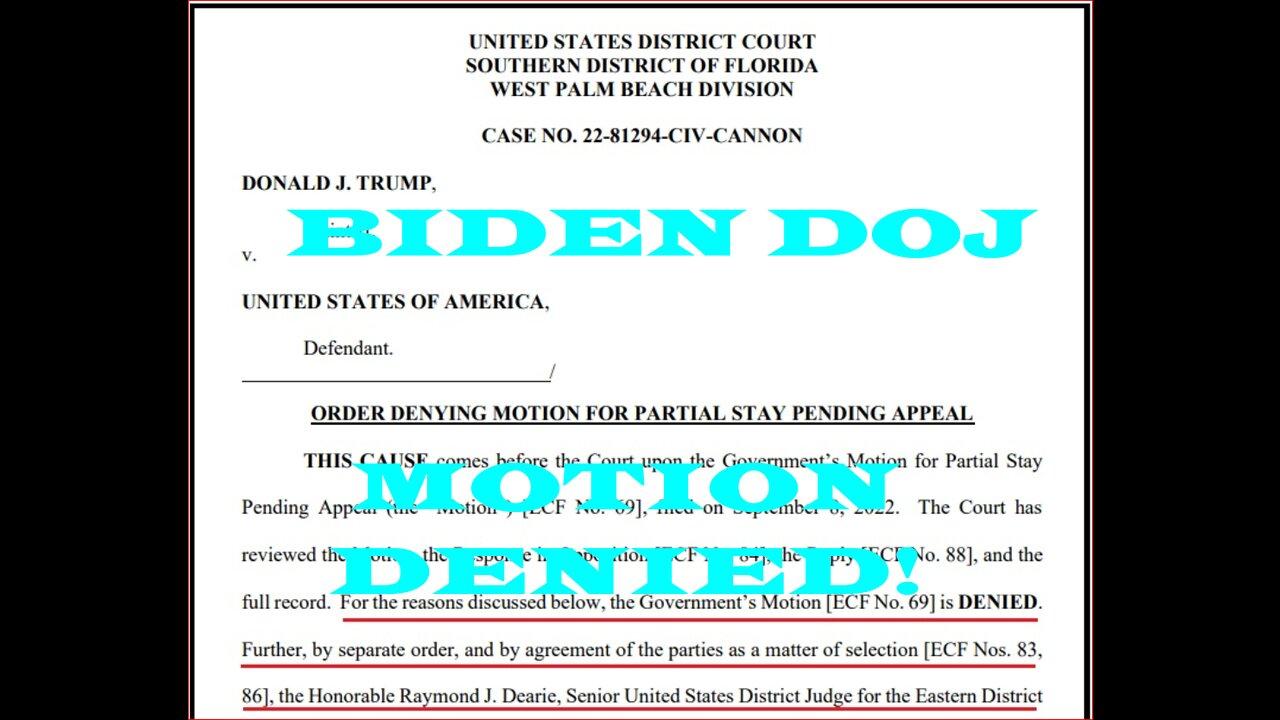 JUDGE THWARTS BIDEN'S DOJ ORDERS SPECIAL MASTER IN FBI RAID AT MAR-A-LAGO~!