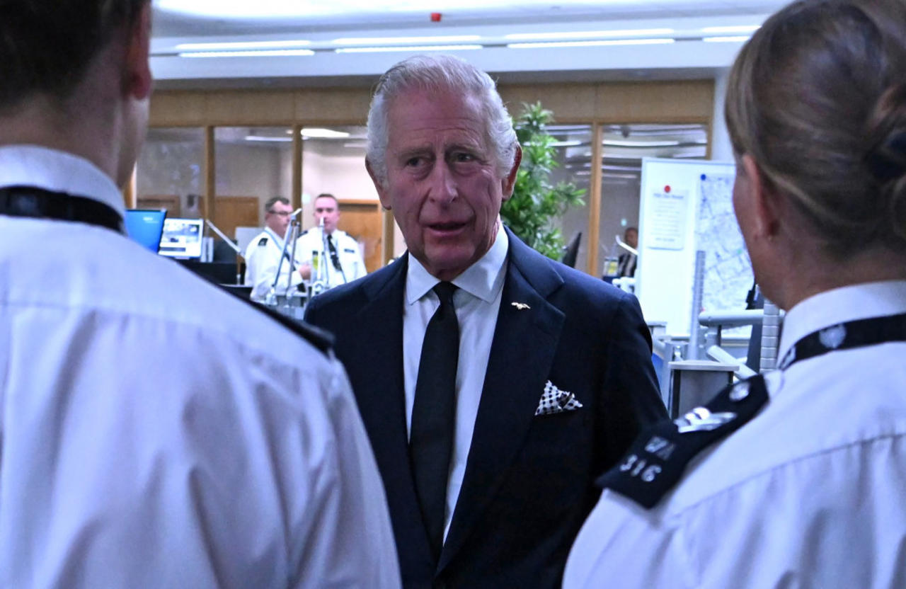 King Charles III met with emergency services workers involved in the preparations, delivery and policing of Queen Elizabeth's St