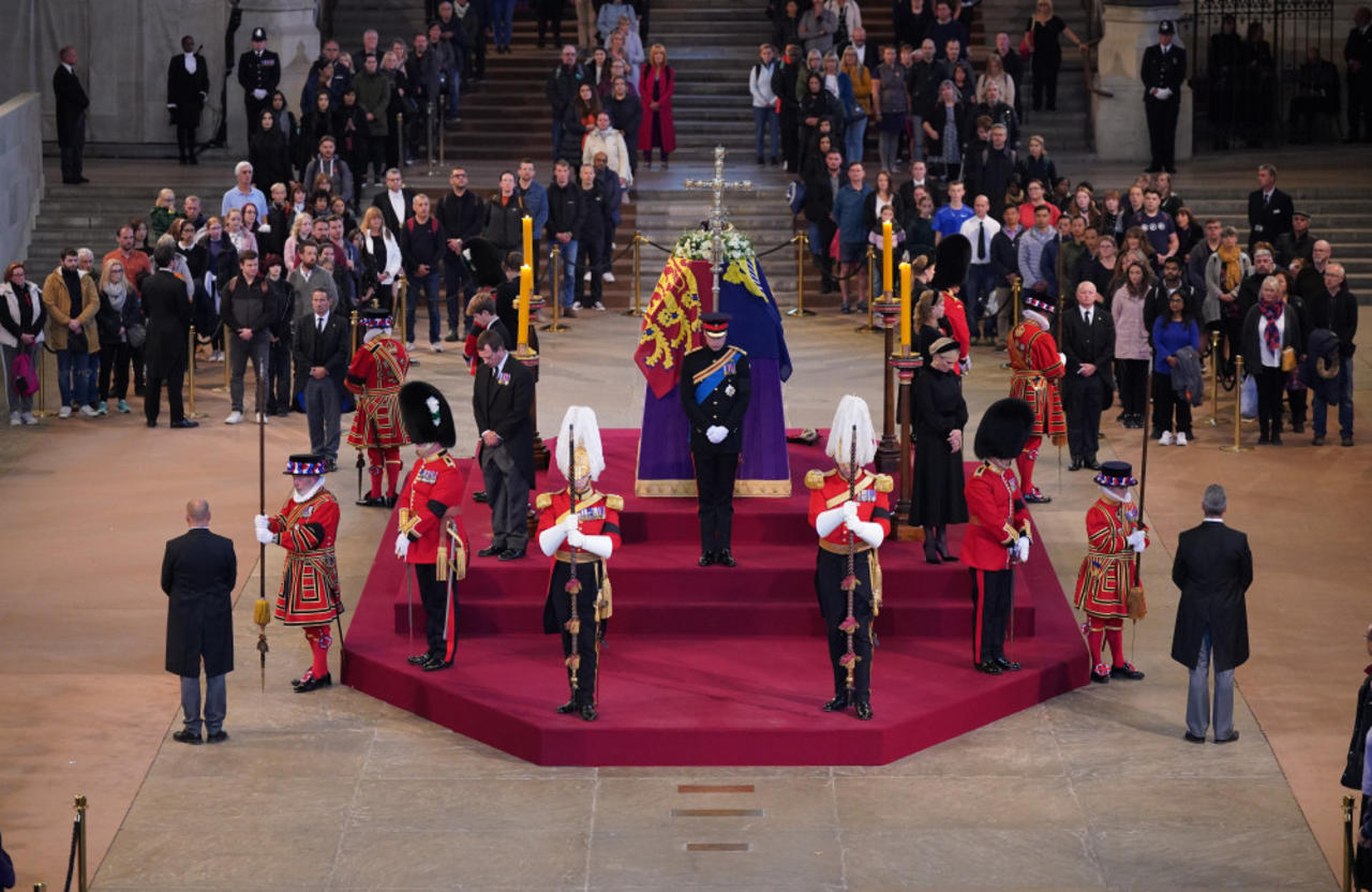 Queen Elizabeth's eight grandchildren hold historic vigil around her coffin