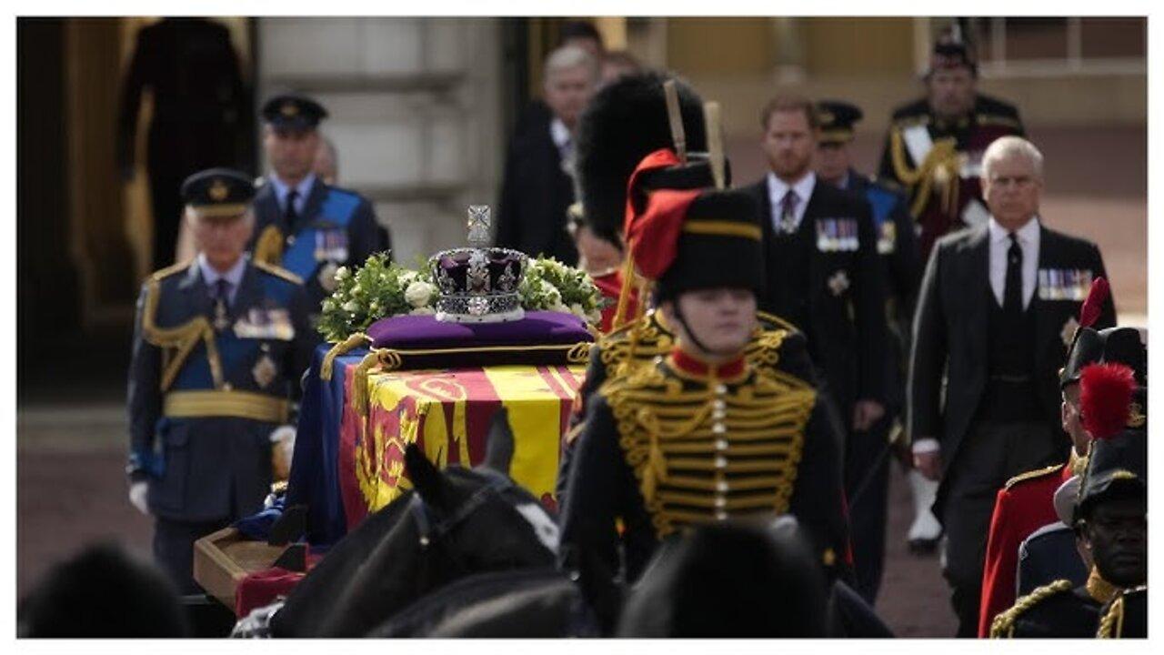 In Full: Queen's Coffin procession through London as Royal Family March in homage