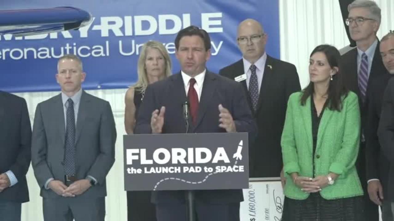 Gov. DeSantis: I think his hair gel is interfering with his brain function.