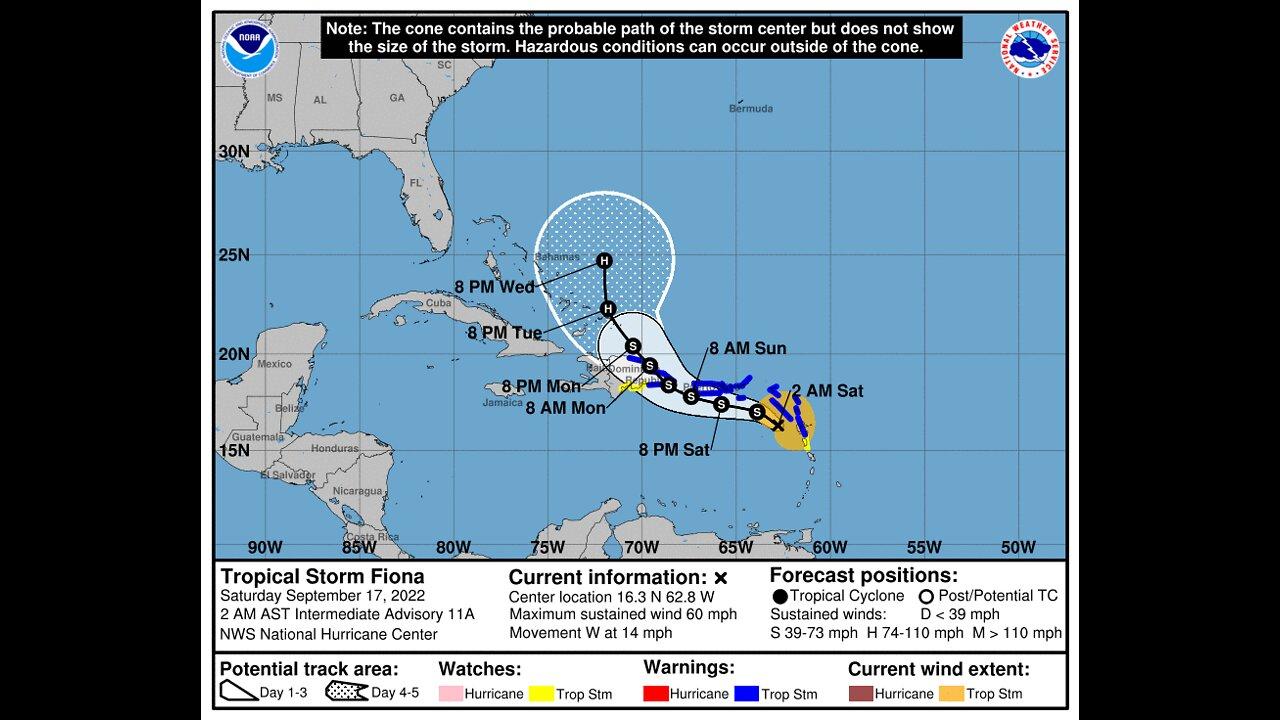 Tropical Storm Fiona approaches the Caribbean, heads for Puerto Rico with heavy rains
