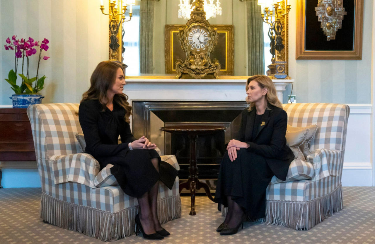 Catherine, Princess of Wales meets First Lady of Ukraine, Olena Zelenska at Buckingham Palace