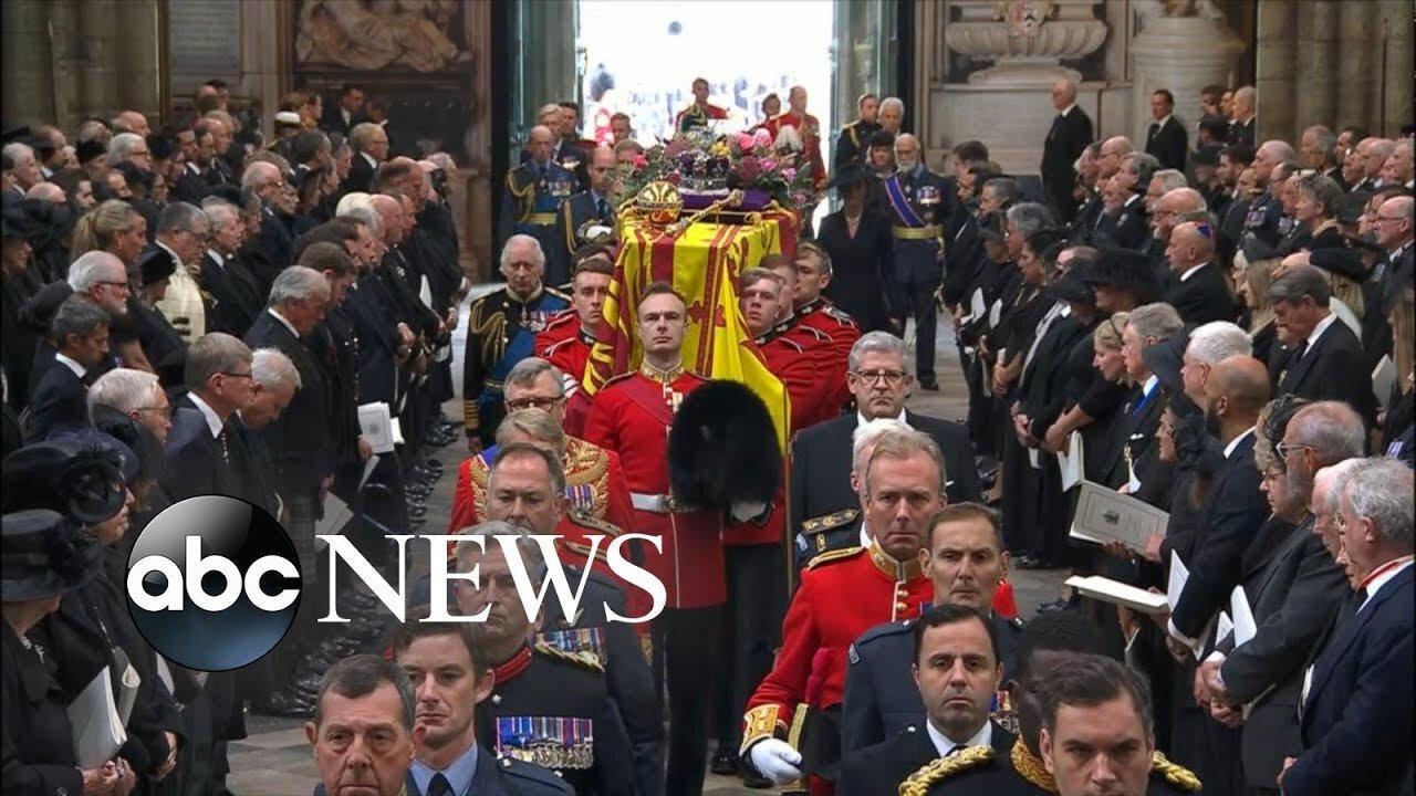 Queen Elizabeth II's coffin arrives at Westminster Abbey | ABC News
