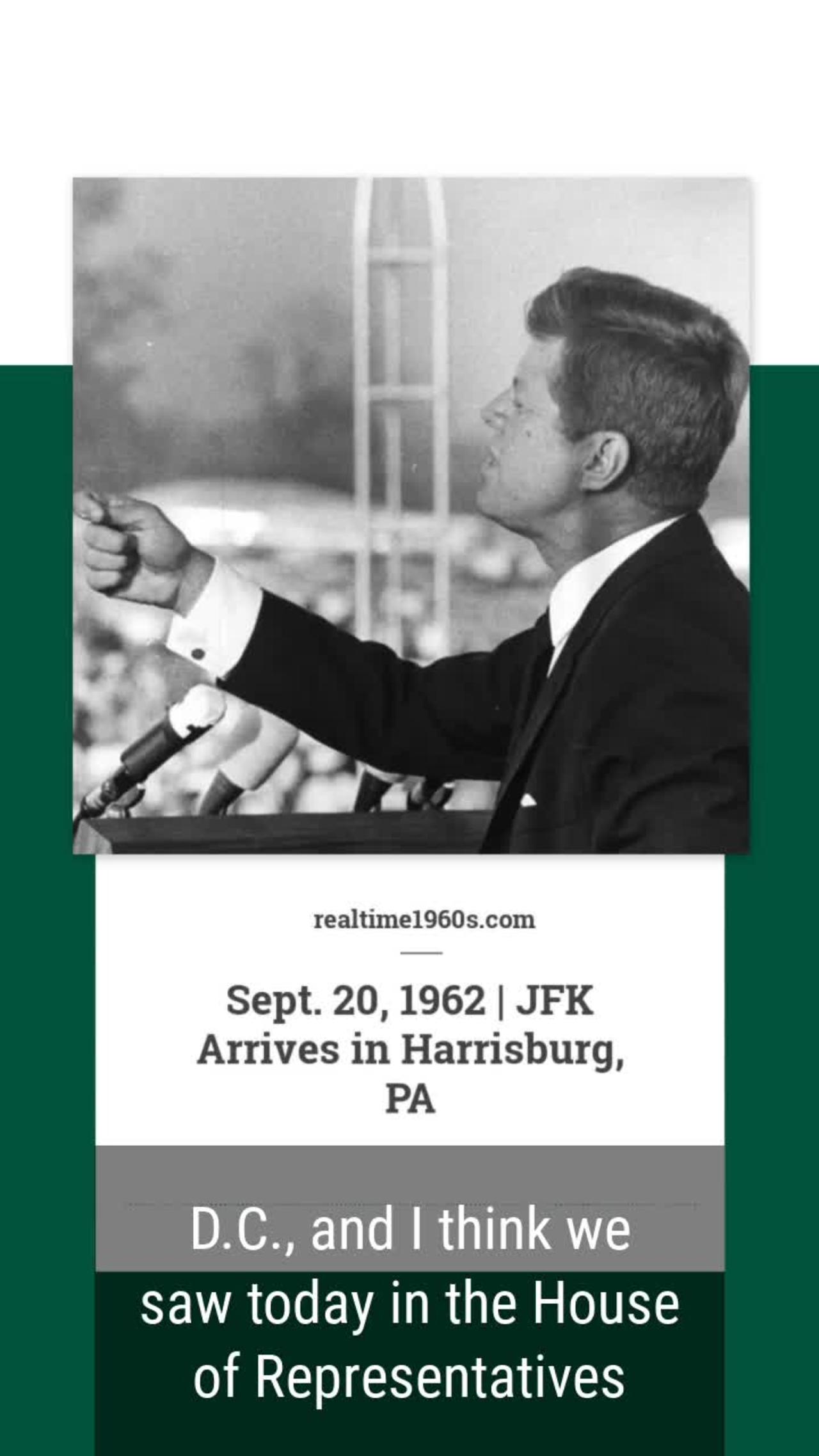 Sept. 20, 1962 - JFK Remarks Upon Arrival in Harrisburg, PA