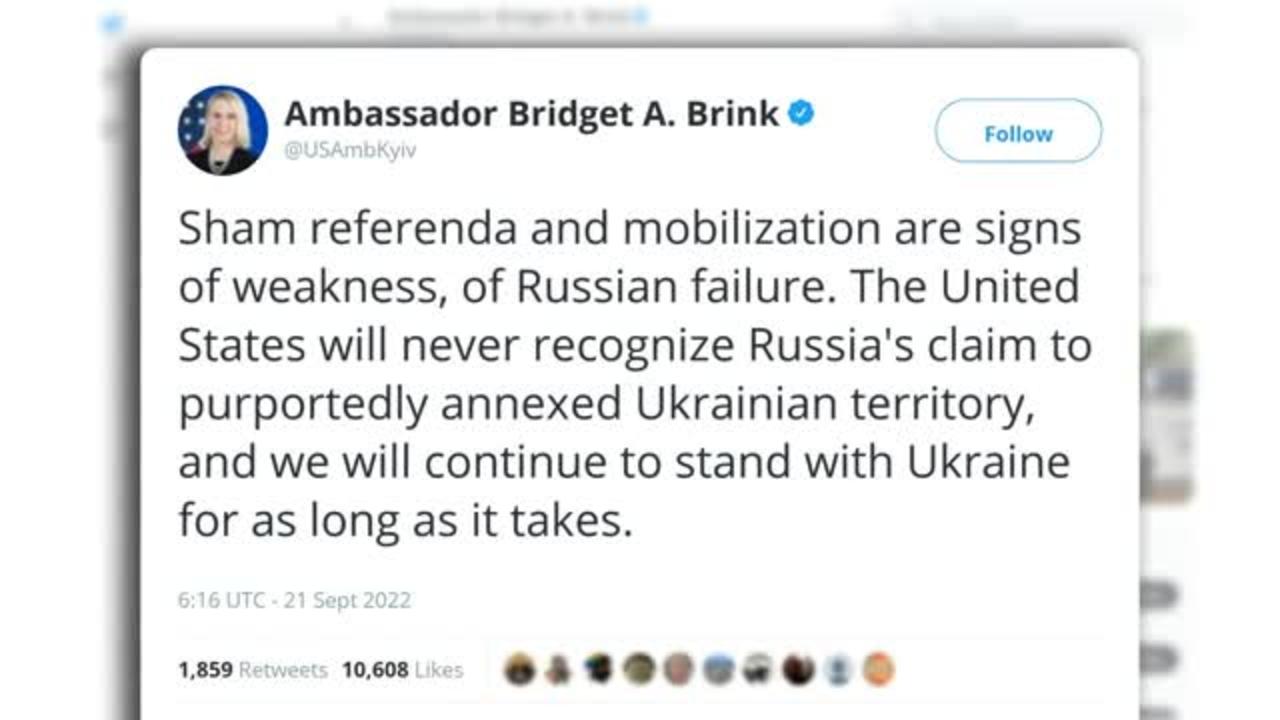 US Ambassador to Ukraine responds to Putin's announcement