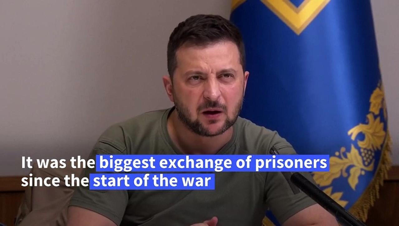 Zelensky speaks with exchanged prisoners of war on a video call