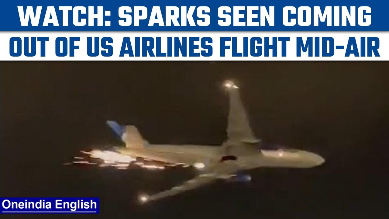 US: Sparks come out of United Airlines flight mid-air due to technical glitch | Oneindia News*News