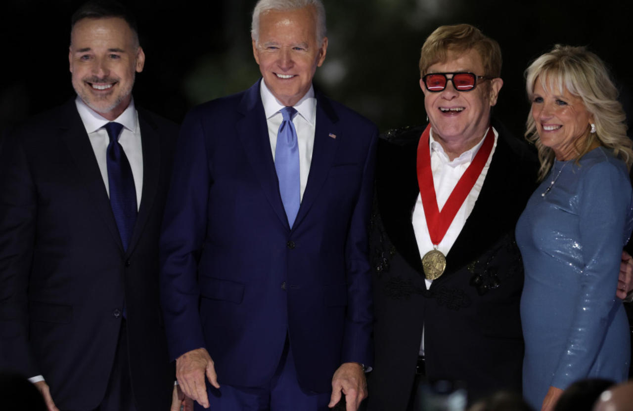 'I'm flabbergasted and humbled': Sir Elton John surprised with National Humanities Medal by President Joe Biden after performing