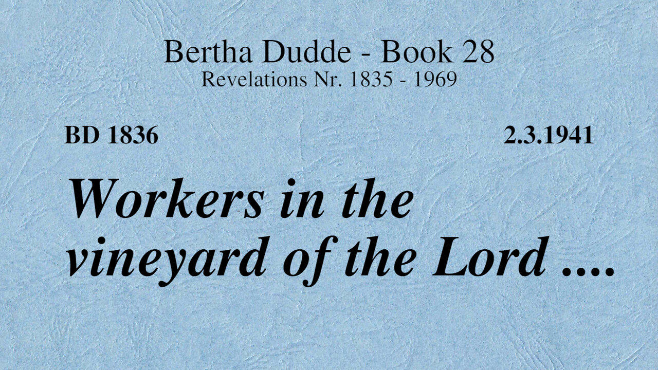 BD 1836 - WORKERS IN THE VINEYARD OF THE LORD ....