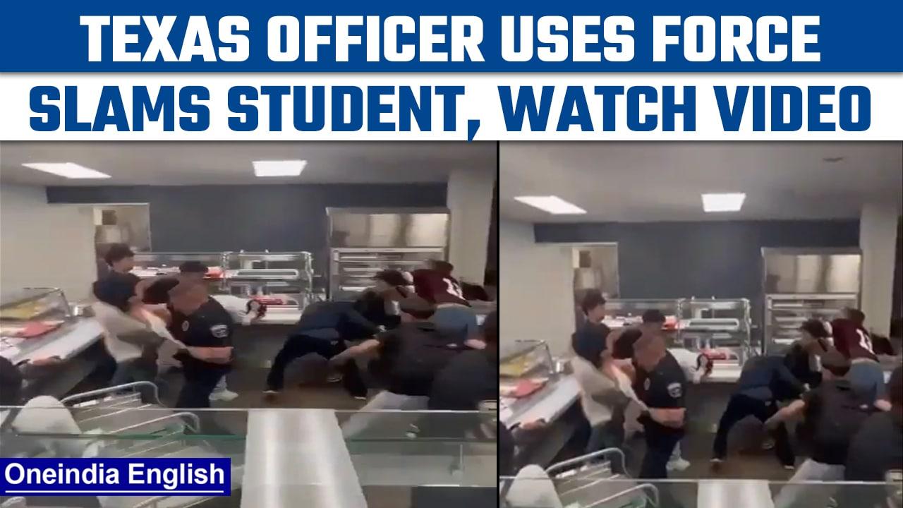 Viral Video: US police officer slams student into lunch cart, investigation on | Oneindia news *News