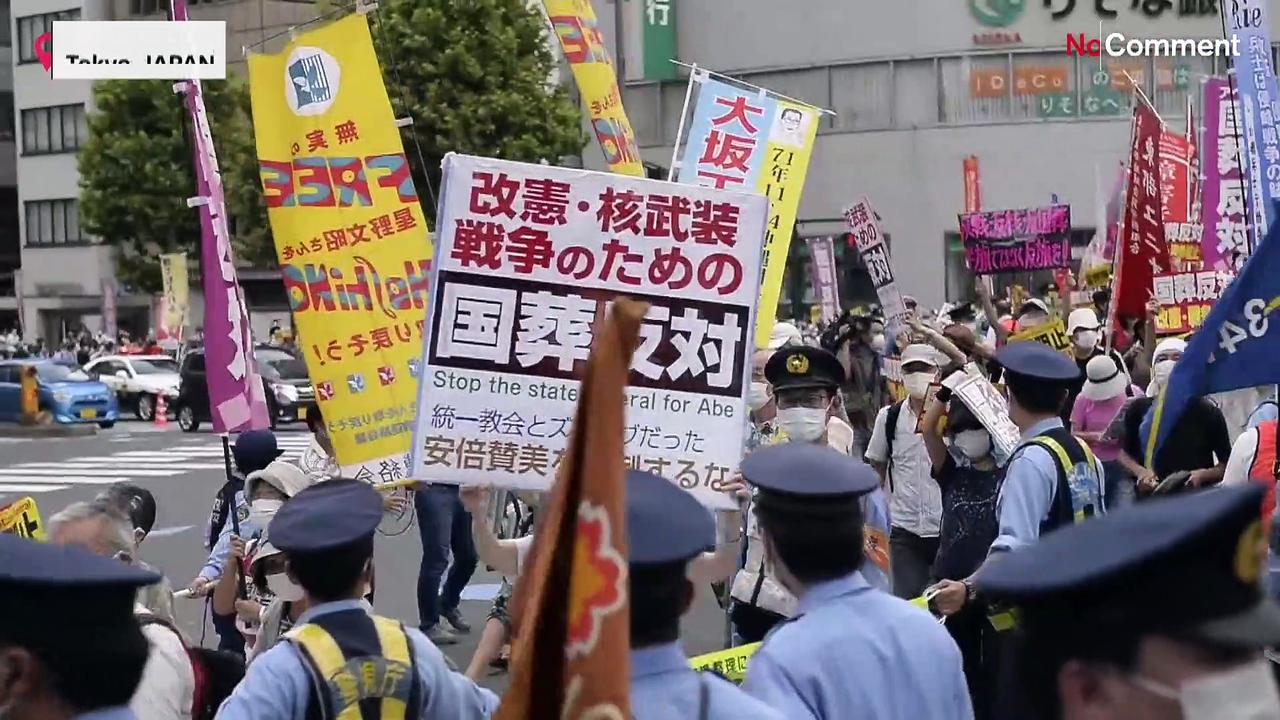 Protesters oppose Abe's state funeral honour