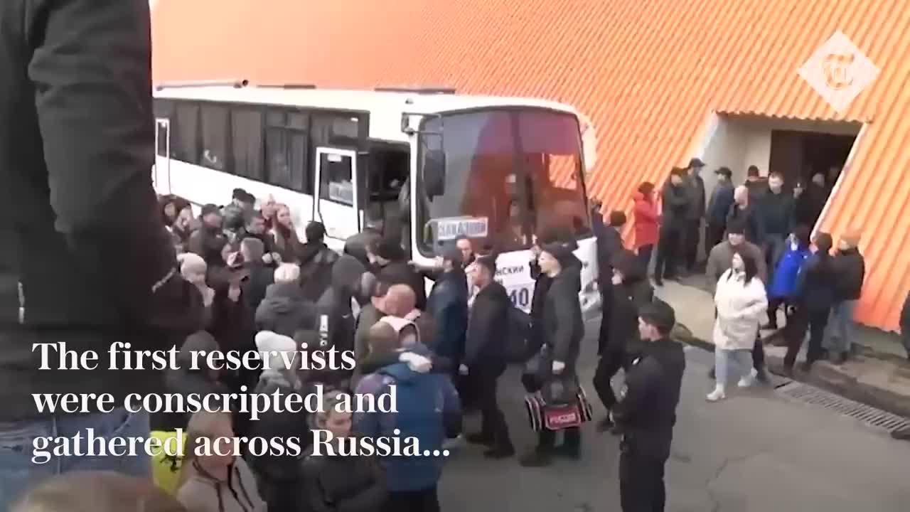 Russian families' tearful goodbyes as Putin mobilises reservists to Ukraine