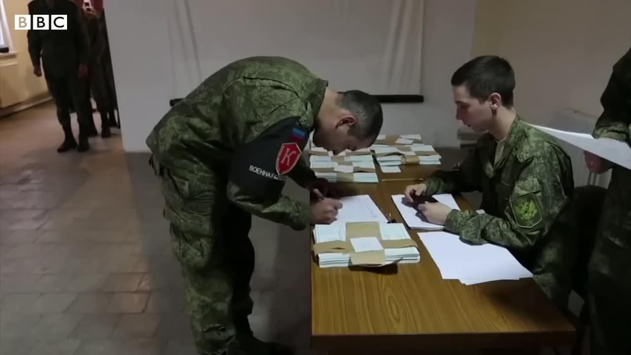 Russian soldiers collect votes for self-styled ‘referendums’ in Ukraine