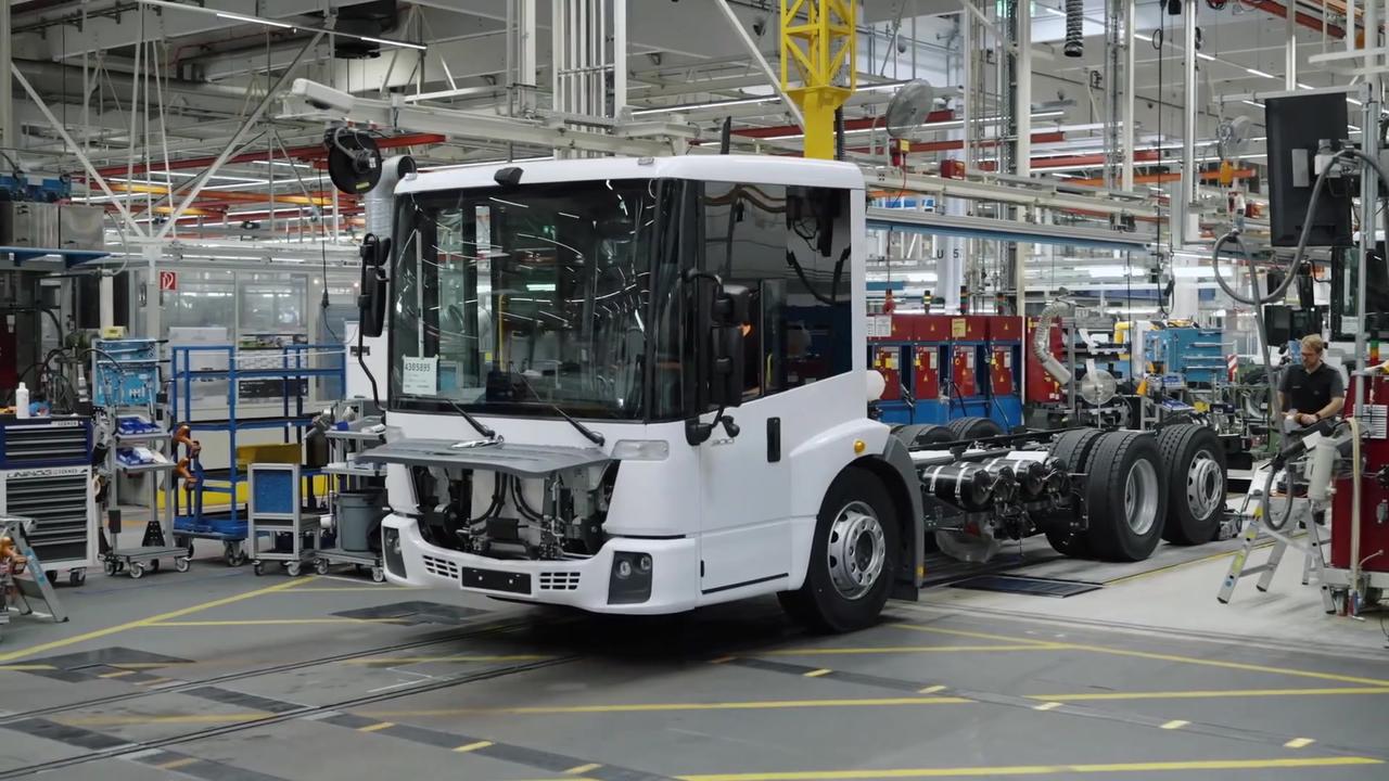 The Mercedes-Benz eEconic rolls off the production line at the Wörth plant