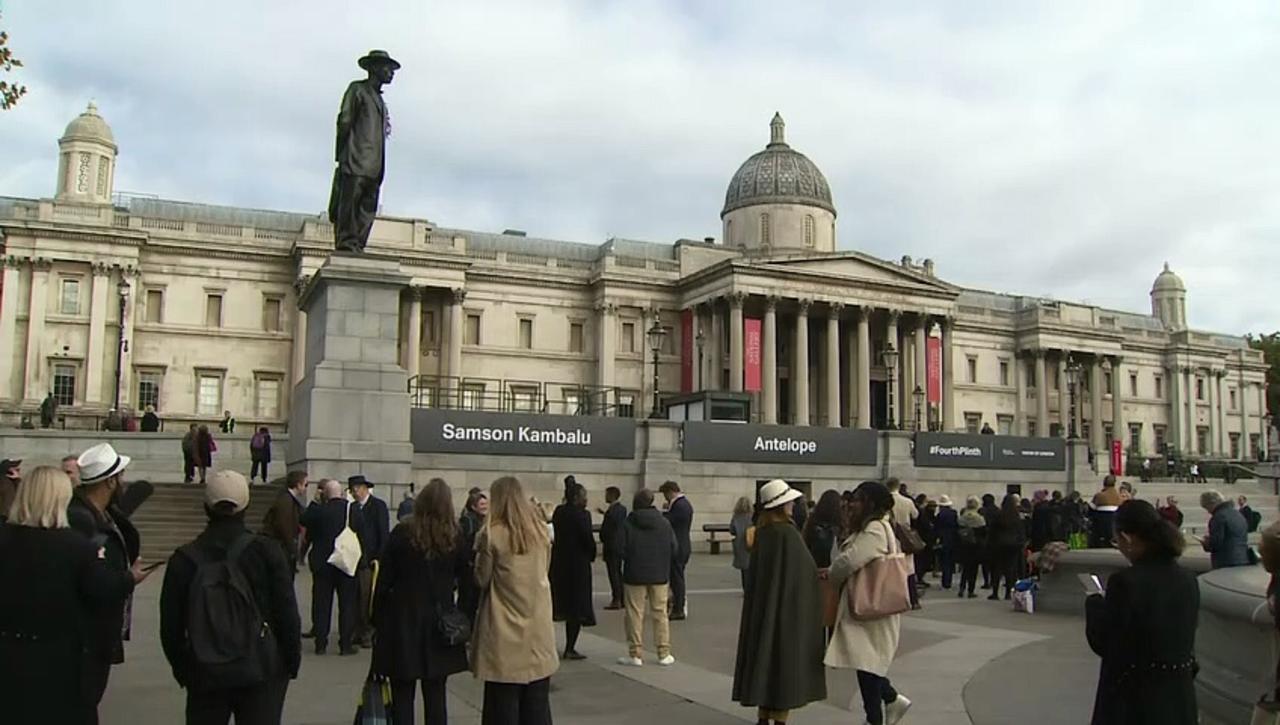 First statue of African appears on fourth plinth at Trafalgar Square