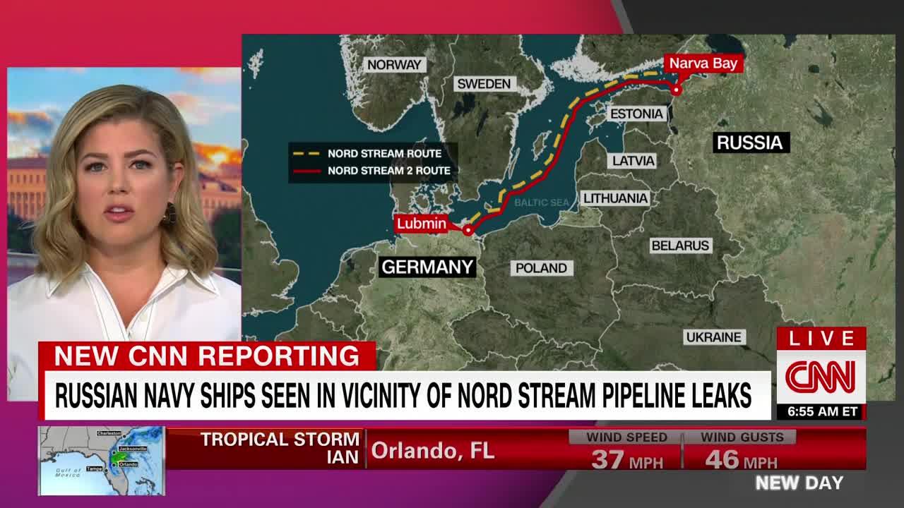Russian Navy ships seen in the vicinity of Nord Stream pipel