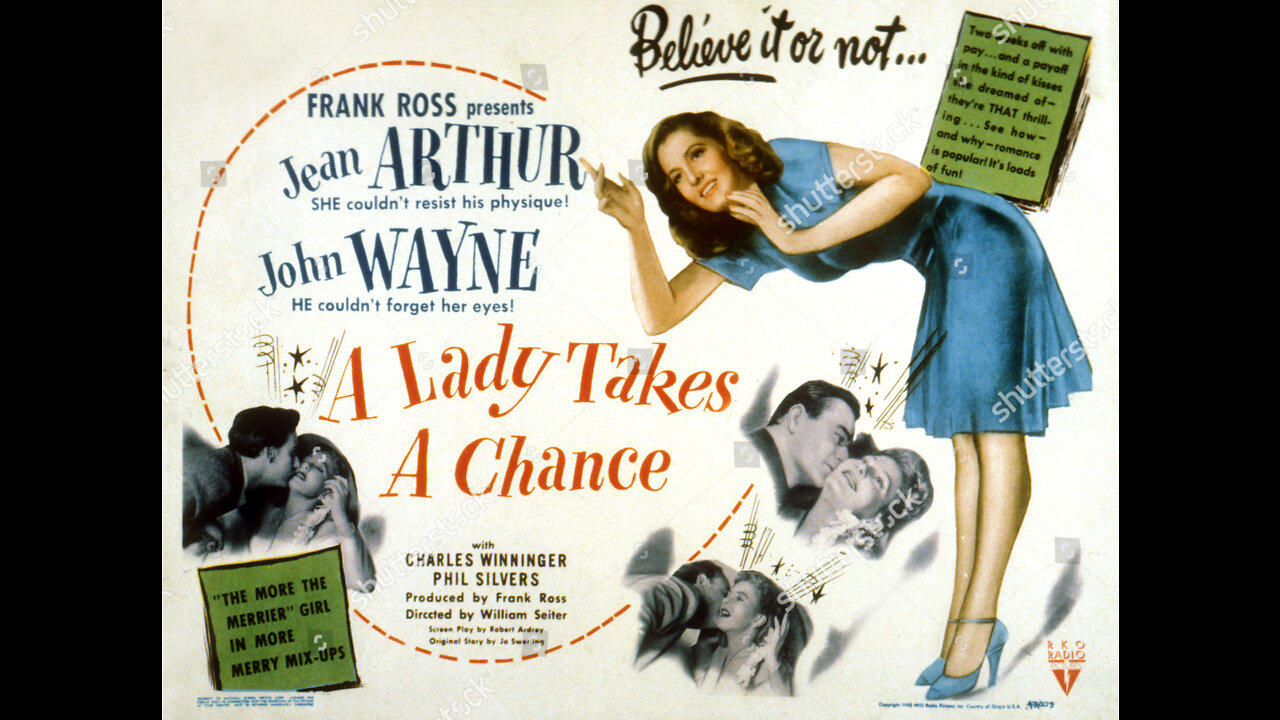 A Lady Takes A  Chance 1943 Jean Arthur, John Wayne