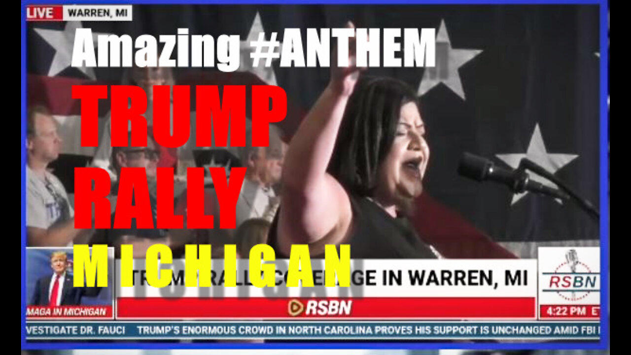 MI Trump Rally AMAZING Anthem in Michigan GOP Wayne County Rally