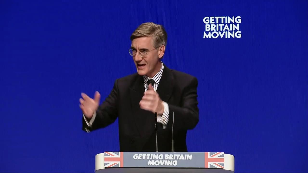 Rees-Mogg jokes about rail strikes and his hecklers