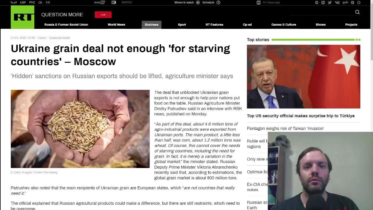 Ukraine grain deal not enough for starving countries, Russia struggles to export goods