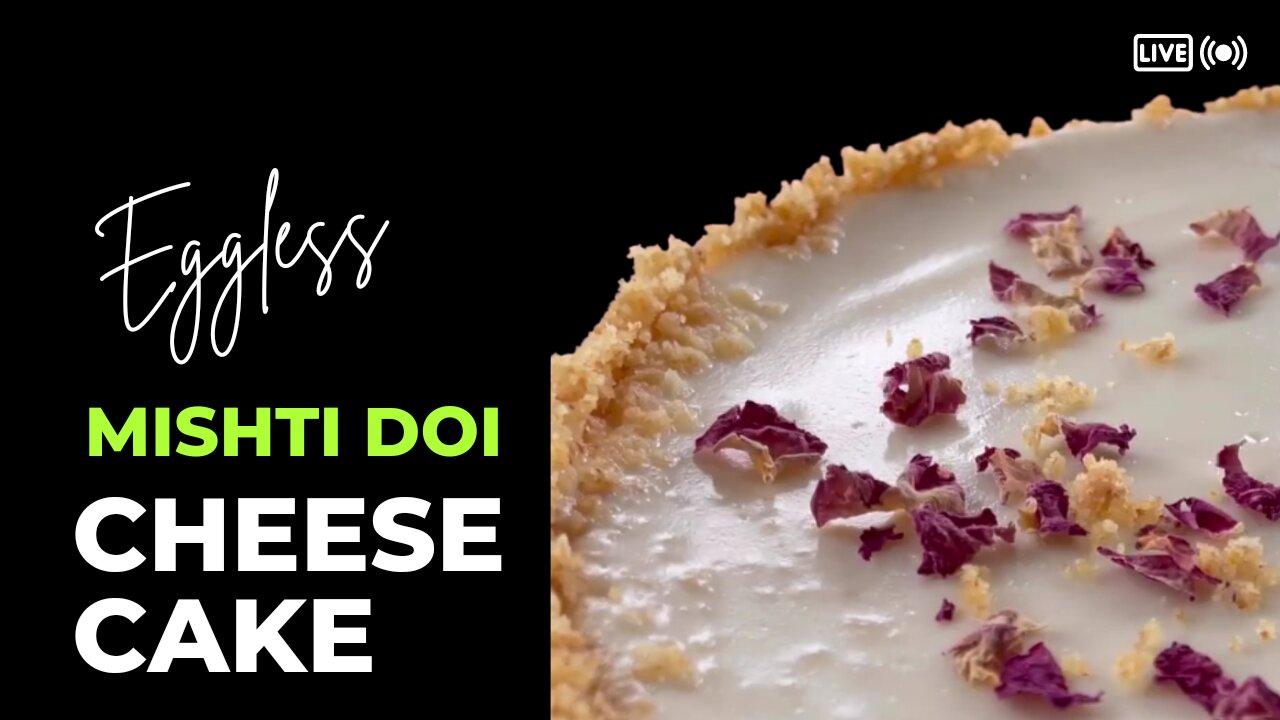 Eggless Mishti doi Cheesecake