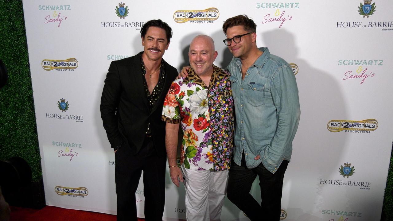 Tom Sandoval, Barrie Livingstone, Tom Schwartz attend the grand opening of 'House of Barrie' in Los Angeles