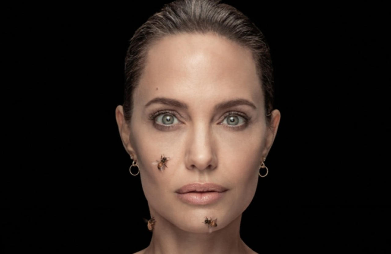Portrait of Angelina Jolie covered in bees among Siena International Photo Award winners