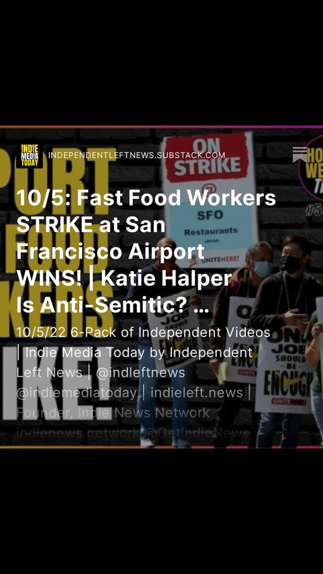 10/5: Fast Food Workers STRIKE at San Francisco Airport WINS! | Katie Halper Is Anti-Semitic?