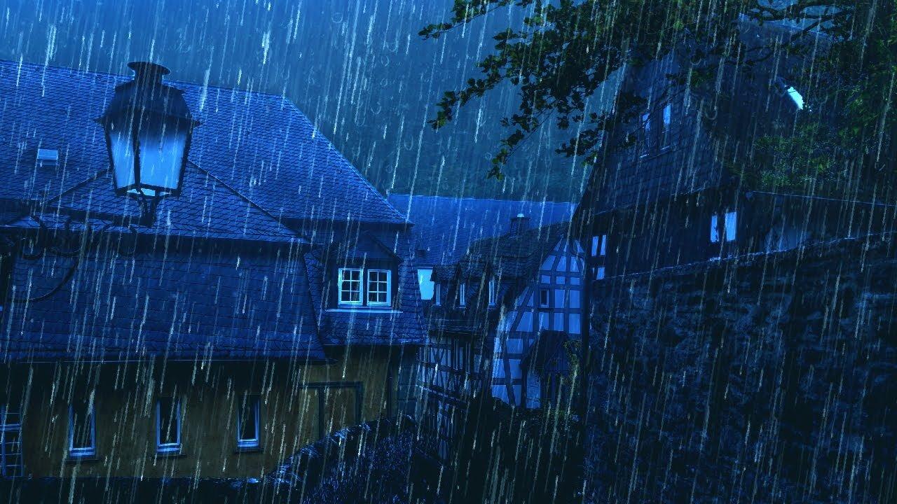 Sleep Instantly with Heavy Rain & Furious Thunder Sounds on Tin Roof of Old House in Forest at Night