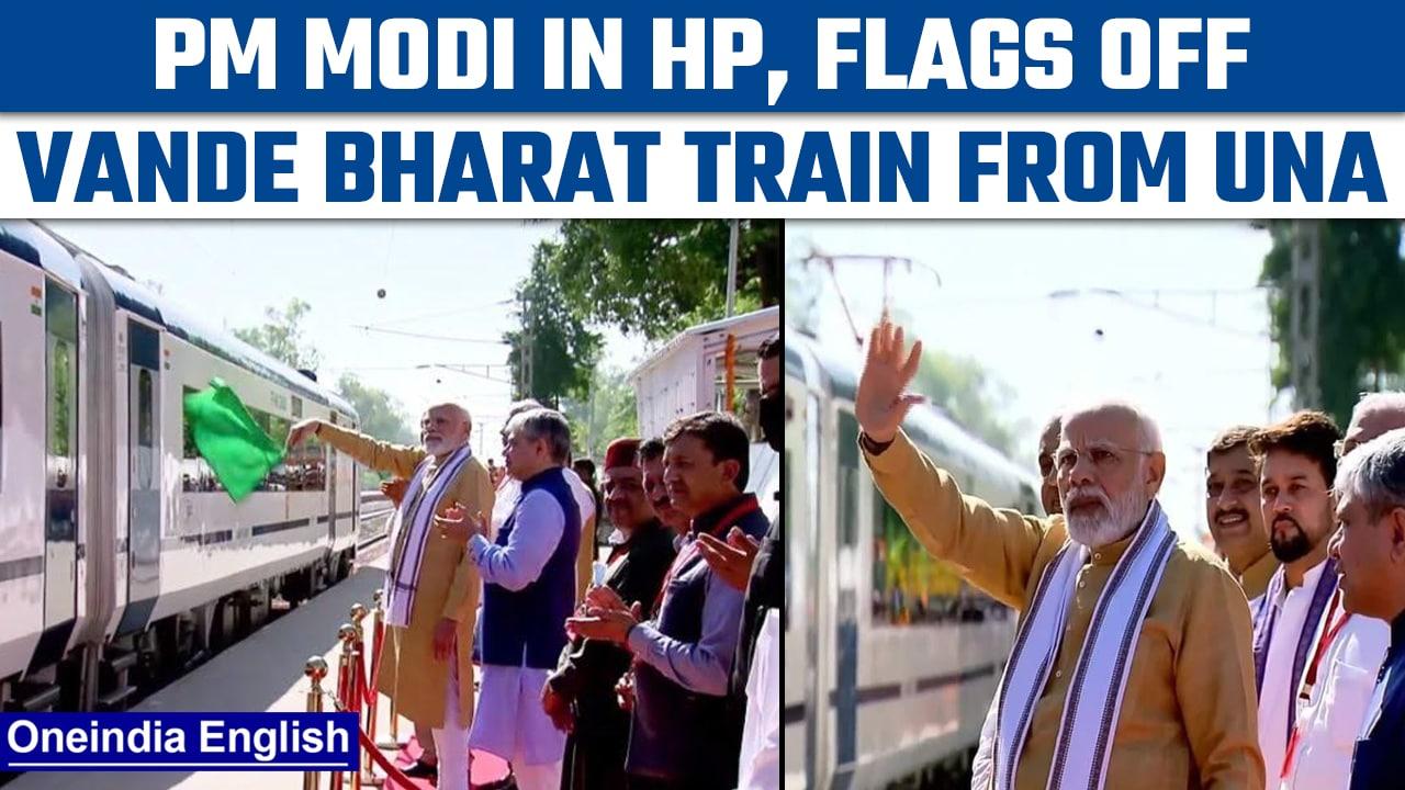 Himachal Pradesh: PM Modi flags off the 4th Vande Bharat train from Una | Oneindia news *News