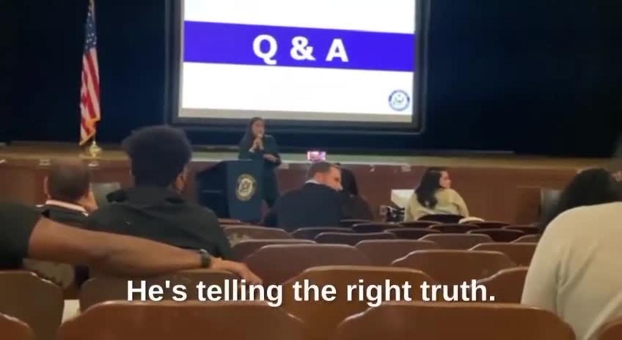 AOC confronted about being a democrat war monger
