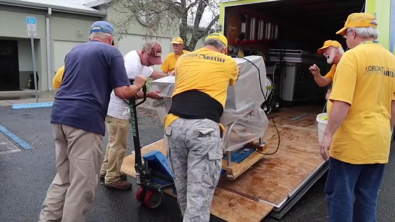 Volunteers in Port Charlotte help prep meals for families impacted by Hurricane Ian