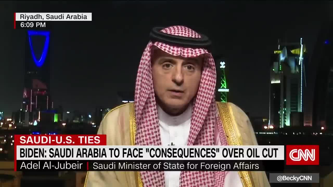 saudi Arabia official response to Biden's threats over oil cuts